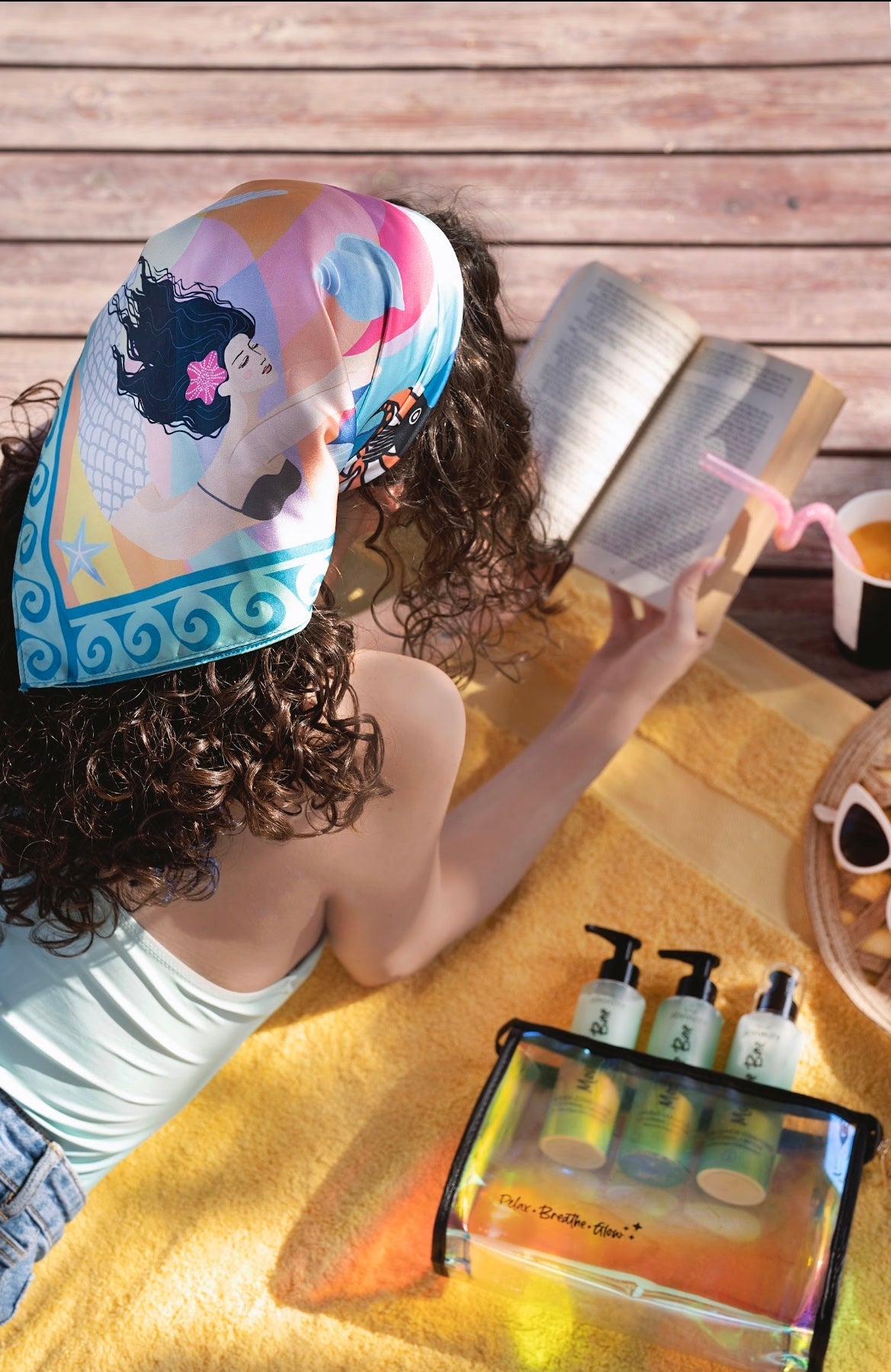 Satin Bandana style oddbehavior Seascape outfit summer 2022 egypt online shopping fashion scarf