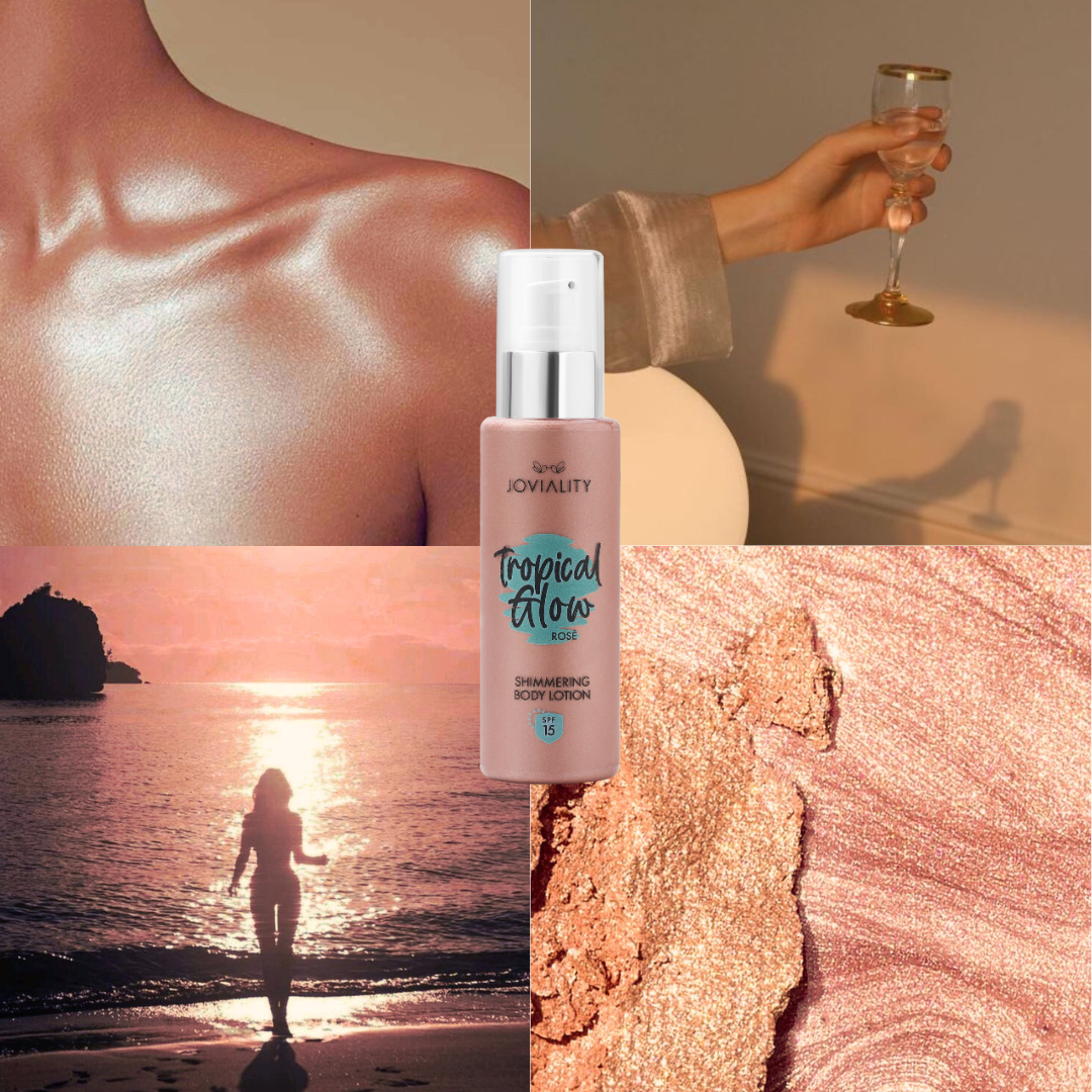 Tropical Glow Shimmering Lotion SPF 15- Rosé - Joviality-eg