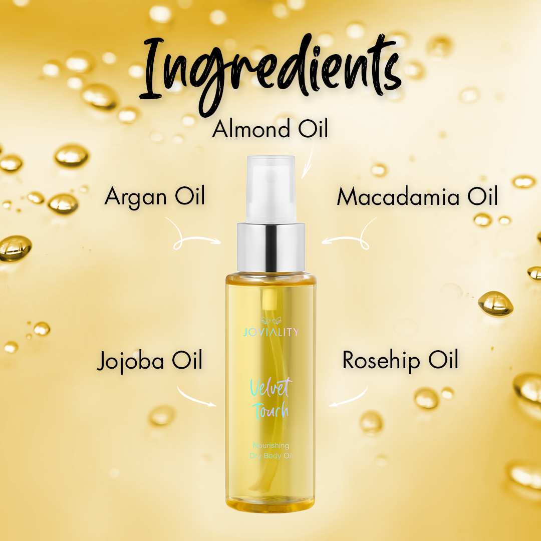 Velvet Touch - Body Dry Oil - Joviality-eg Velvet Touch nourishing dry body oil stretch marks dry skin rough light oil touch smooth soft collagen