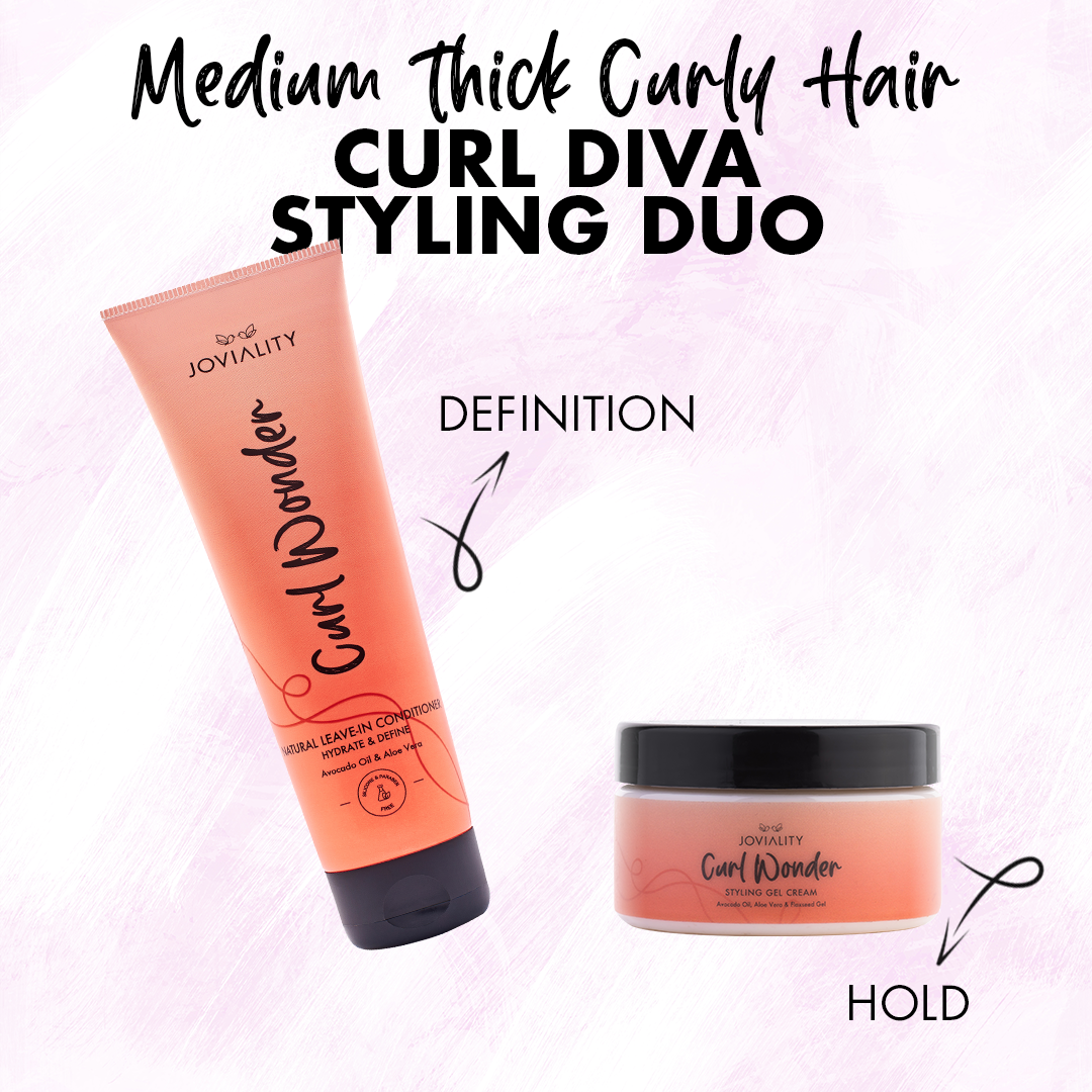 Curl Diva - Styling Duo( Curl Wonder Leave-in Conditioner+Curl Wonder Styling Cream) - Joviality-eg