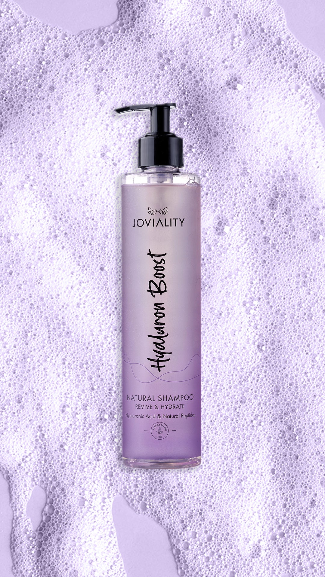 Hyaluron Boost, Natural styling mousse, Joviality, 100% natural, all natural, fine hair, dry hair, frizzy hair, silicone free, sulphate free, parabens free, pvp free, vegan, water-based light weight formula, hyaluronic acid, hydrolyzed wheat protein, egypt, international, lively, full of life, natural peptides, long lasting, style, definition