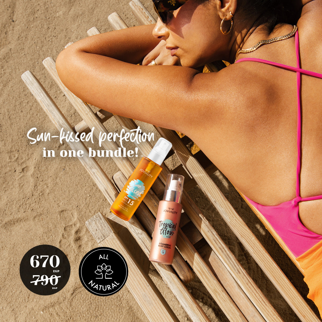 Protection Duo (SunKissed Tanning Oil + Tropical Glow Shimmering Lotion SPF15) - Joviality-eg