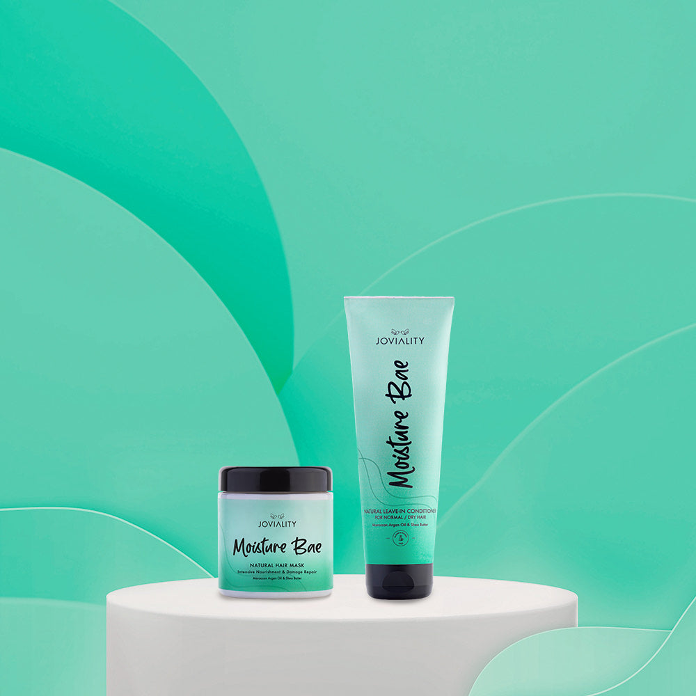 Moisture Bae, Natural, Joviality, 100% natural, all natural, normal hair, dry hair, frizzy hair, damaged hair, heat damage, silicone free, sulphate free, parabens free, pvp free, vegan, water-based light weight formula, shea butter, Moroccan argan oil, soft hair, shiny hair, antioxidants, healthy scalp, egypt, international, moisturize, hydrates hair, restore, nourish, nurtureyournature, definition, treatment, soft fix duo