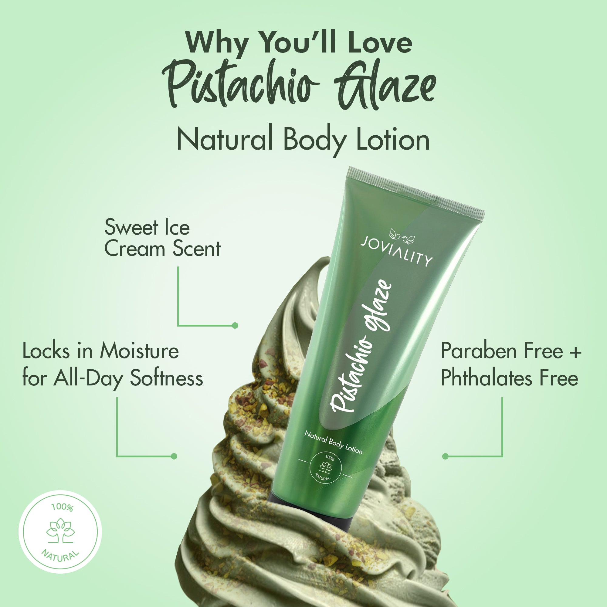 Natural Body Lotion- Pistachio Glaze - Joviality-eg