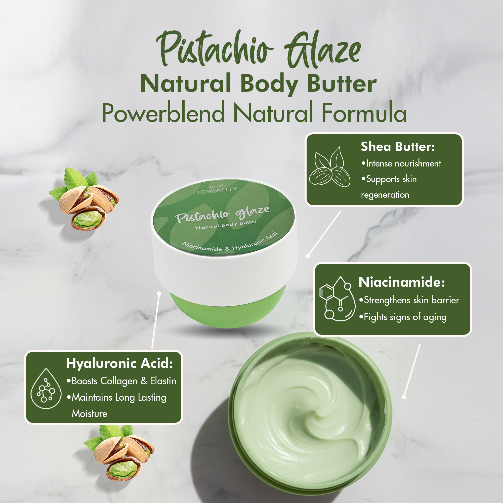 Natural Body Butter- Pistachio Glaze - Joviality-eg