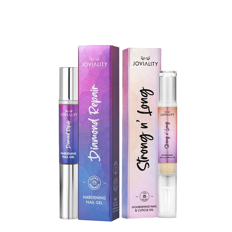 Super Nails Duo(Diamond Repair Hardening Nail Gel+Strong N' Long Nail & Cuticle Oil ) - Joviality-eg