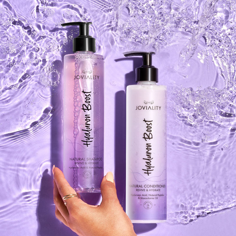 Hyaluron Boost, Natural styling mousse, Joviality, 100% natural, all natural, fine hair, dry hair, frizzy hair, silicone free, sulphate free, parabens free, pvp free, vegan, water-based light weight formula, hyaluronic acid, hydrolyzed wheat protein, egypt, international, lively, full of life, natural peptides, long lasting, style, definition
