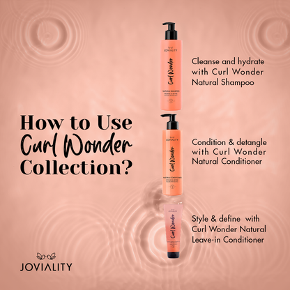 Curl Wonder - Starter Kit(Shampoo + Conditioner + Leave in 240ml ) - Joviality-eg