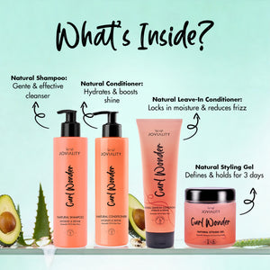 Curl Wonder - Styling Essentials Kit(CW shampoo + conditioner + Leave In 240ml+ Styling Gel) - Joviality-eg
