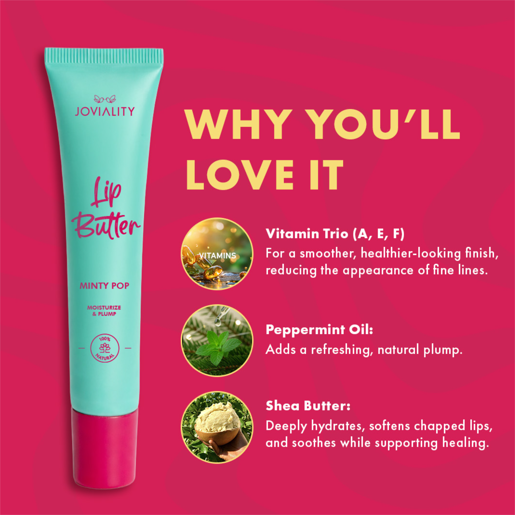 Minty Pop- Natural Lip Butter - Joviality-eg