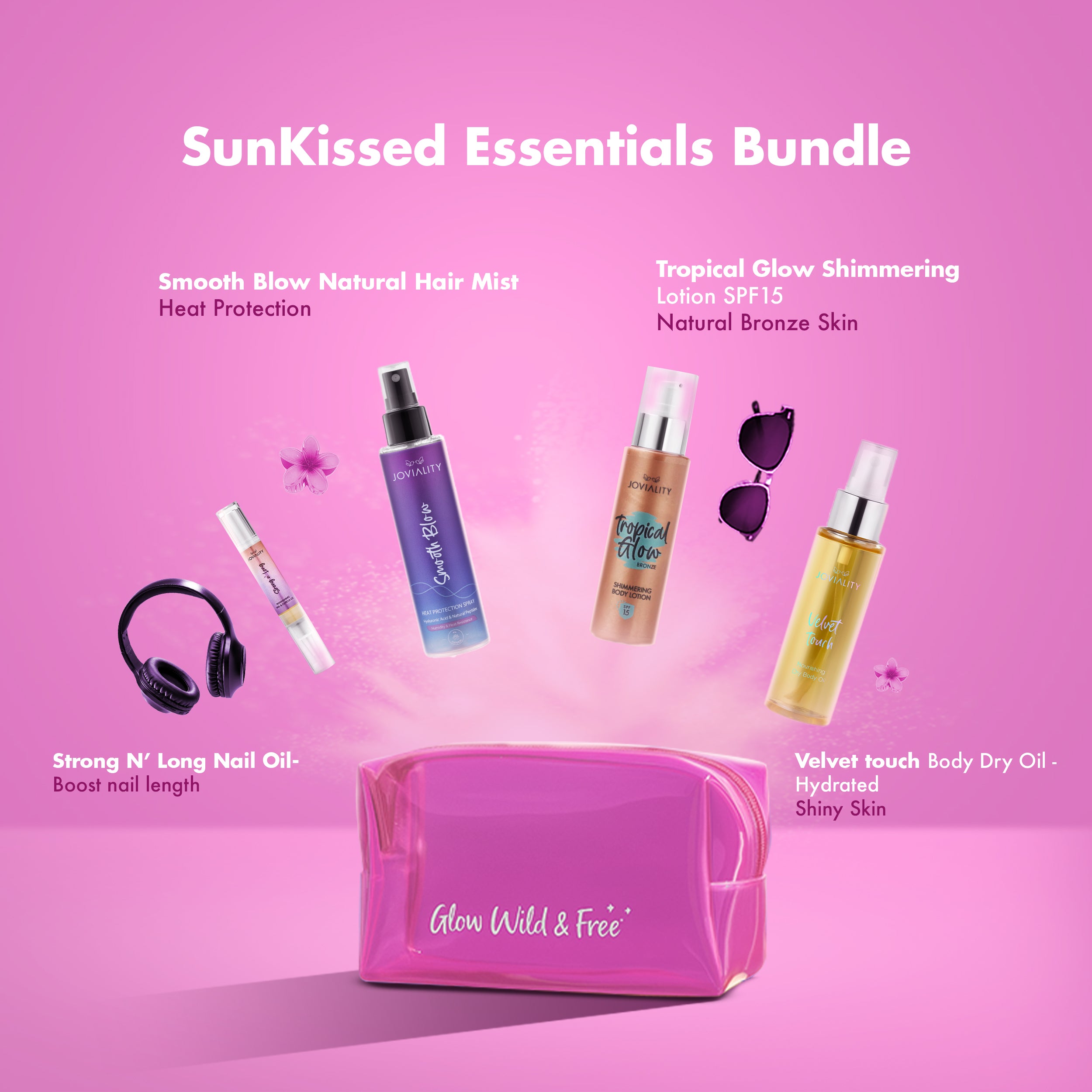 SunKissed Essentials Bundle with Pink Pouch