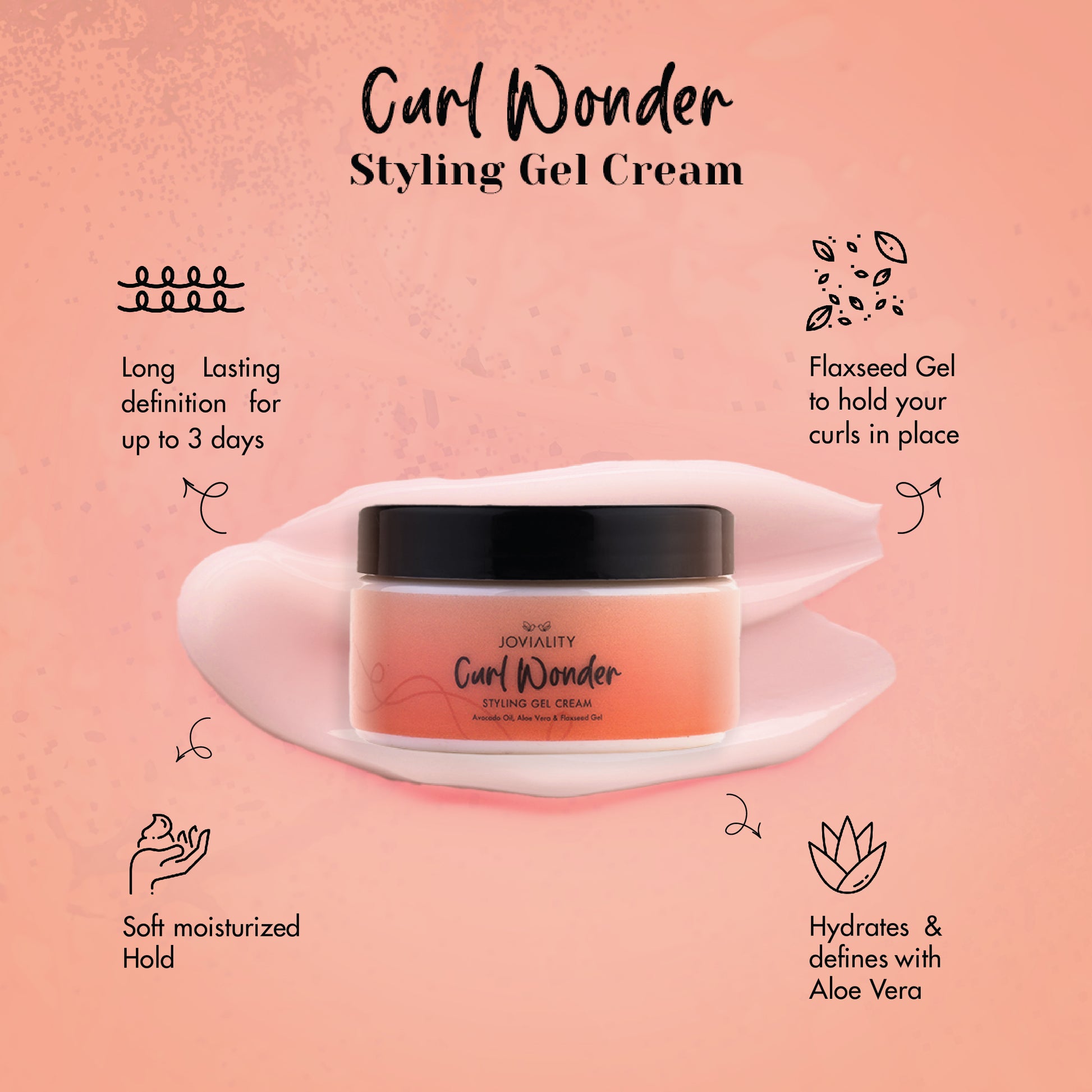 Curl wonder natural styling gel cream, hair natural texture steps how to hydrate define frizzy fast results , Curl Wonder, styling cream, Joviality, egypt, international, curly hair, curly heads, all natural, natural ingredients, silicone free, sulphate free, paraben free, pvp free, vegan, lightweight formula, avocado oil, aloe vera, defined curls, long lasting curls, nourish, healthy scalp, antioxidants, frizzy hair, dry hair, frizz free, tame frizz, more defined, wavy hair, real results,benefits