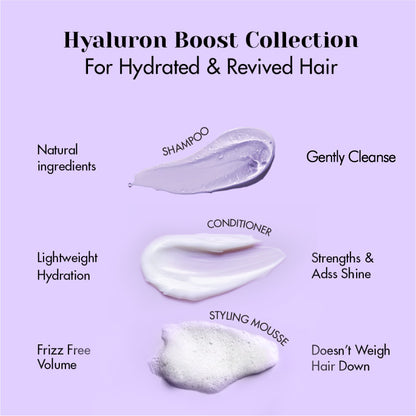 Hyaluron Boost Starter Kit, Joviality, 100% natural, all natural, fine hair, dry hair, frizzy hair, silicone free, sulphate free, parabens free, pvp free, vegan, water-based light weight formula, hyaluronic acid, hydrolyzed wheat protein
